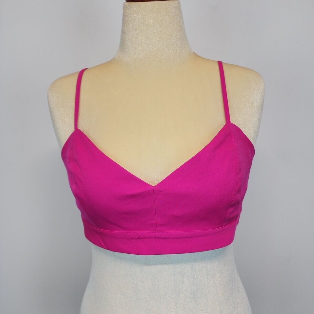 Nasty Gal Womens Tailored Bralette Size 10 Pink V-neck Adjustable Girly Rave